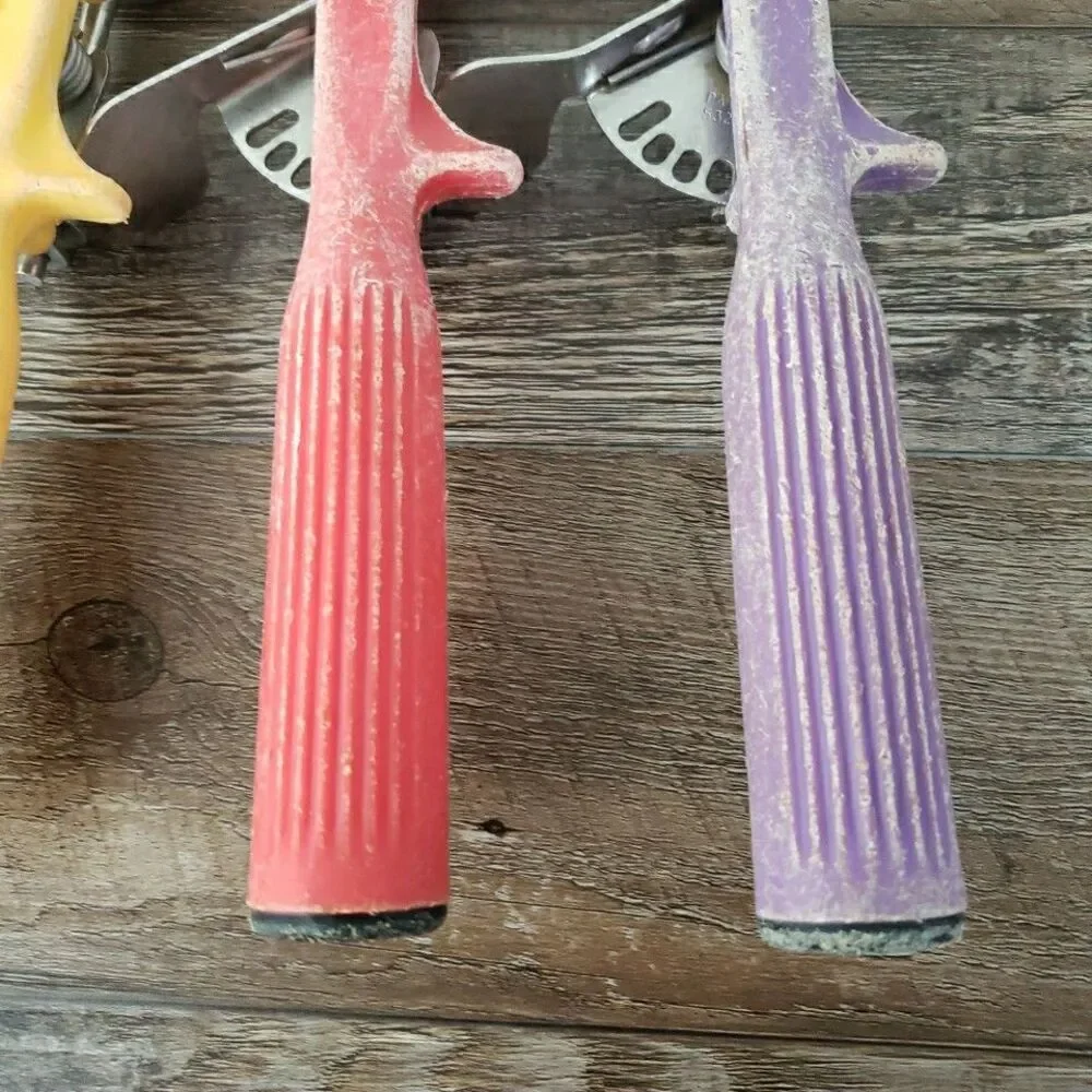 Volrath Ice Cream Scoops Set Of 4 Blue Red Yellow Purple Handle Stainless